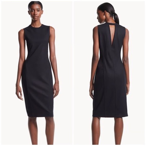 Theory Wool Gevel Dress 4 gray flannel neutral minimalist career work shift - Picture 2 of 14